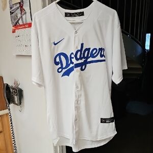 Nike White and Blue Men's Jersey